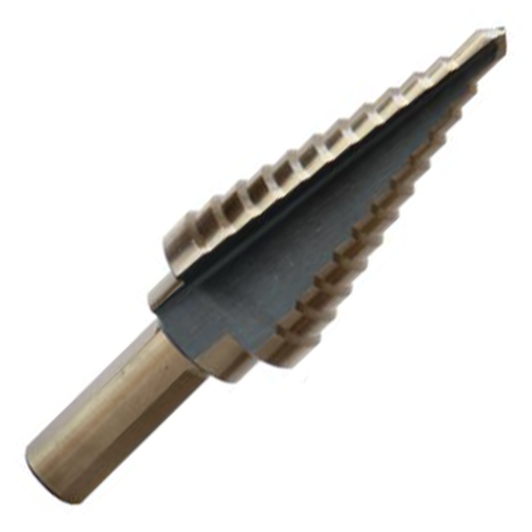#4 HSS Step Drill Bit, Black and Gold (3/16" - 7/8" x 16ths) by Drill America, engineered for performance and durability in demanding applications.