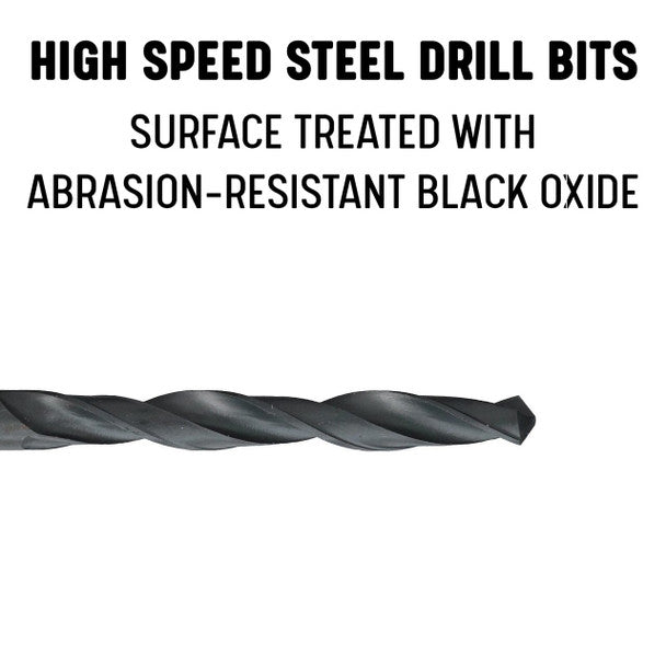 "C" HSS Black Oxide Jobber Length Drill Bit, Qualtech