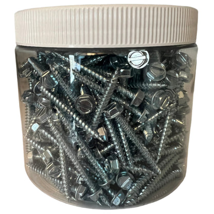 #8 X 1-1/2" HWH Pierce Point Screws, Zinc QTY: 250