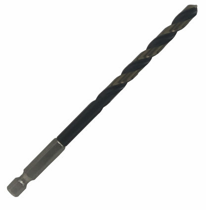 5/32" Hex Shank Black & Gold HSS Drill by Drill America, engineered for performance and durability in demanding applications.