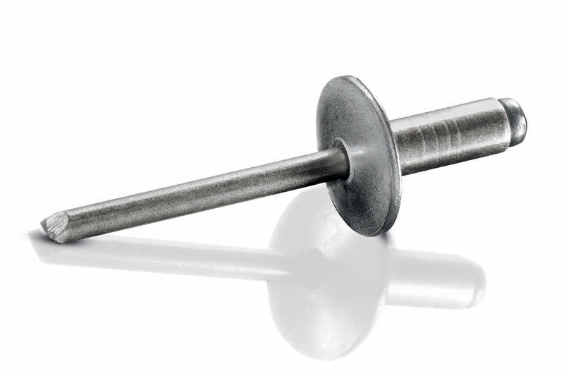 5/32" (.126-.187 Grip) Large Flange Stainless/Stainless Blind Rivet (500/box) delivers secure fastening with durable construction, ideal for sheet metal and ...