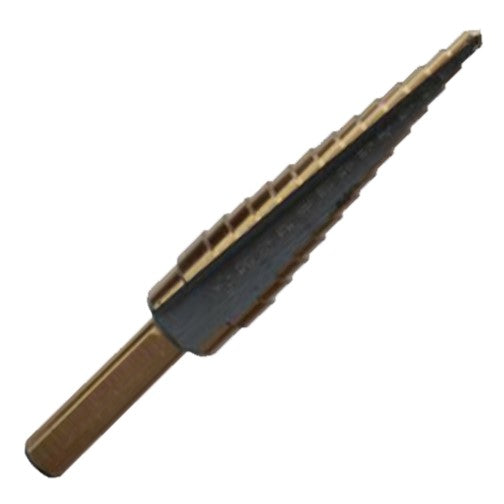 #1 HSS Step Drill Bit, Black and Gold (1/8" - 1/2" x 32nds) by Drill America, engineered for performance and durability in demanding applications.