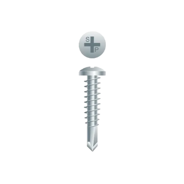 #10-16 x 1" Phillips Pan Head Self-Drilling Screw, #3 Point, Zinc Plated (5000/Bulk Pkg)