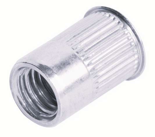 10-24 (.020-.130" Grip) Small Flange Knurled Threaded Insert - Aluminum (250/box) offers strong threads in thin materials with high-quality Goebel design.